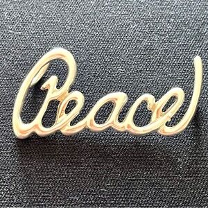 Vintage Shube Dakota West Sterling Silver 925 Coursive Peace Pendant Layer Look